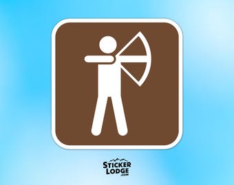 Archery National Park Symbol Vinyl Sticker - Bow Arrow Recreation Decal