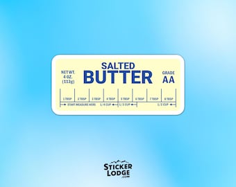 Salted Butter Vinyl Sticker - Butter Lovers Baking Label Decal
