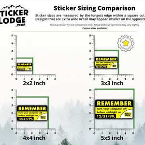 Remember Y2K Turn Off Your Computer Vinyl Sticker | Sticker Lodge