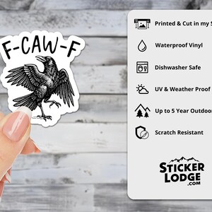F-Caw-F Crow Vinyl Sticker | Sticker Lodge
