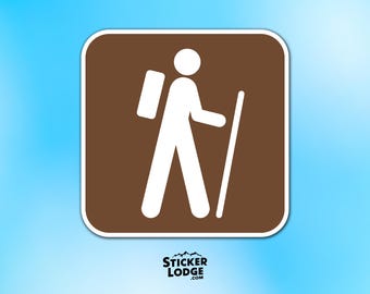 Hiking National Park Symbol Vinyl Sticker - Scenic Trail Decal