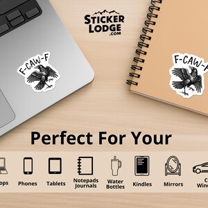 F-Caw-F Crow Vinyl Sticker | Sticker Lodge