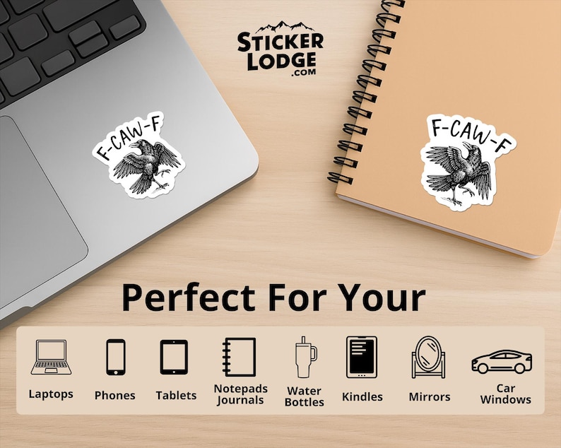 F-Caw-F Crow Vinyl Sticker | Sticker Lodge