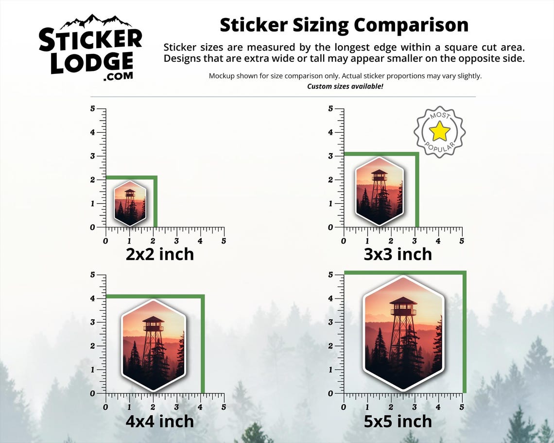 Fire Watch Sticker Firewatch Tower Sunset Vinyl Sticker - Forest Lookout Adventure Decal ...