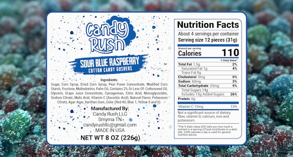 Sour Blue Razz Raspberry Cotton Candy Flavored Gushers Tiktok Viral Candy -  Etsy Canada