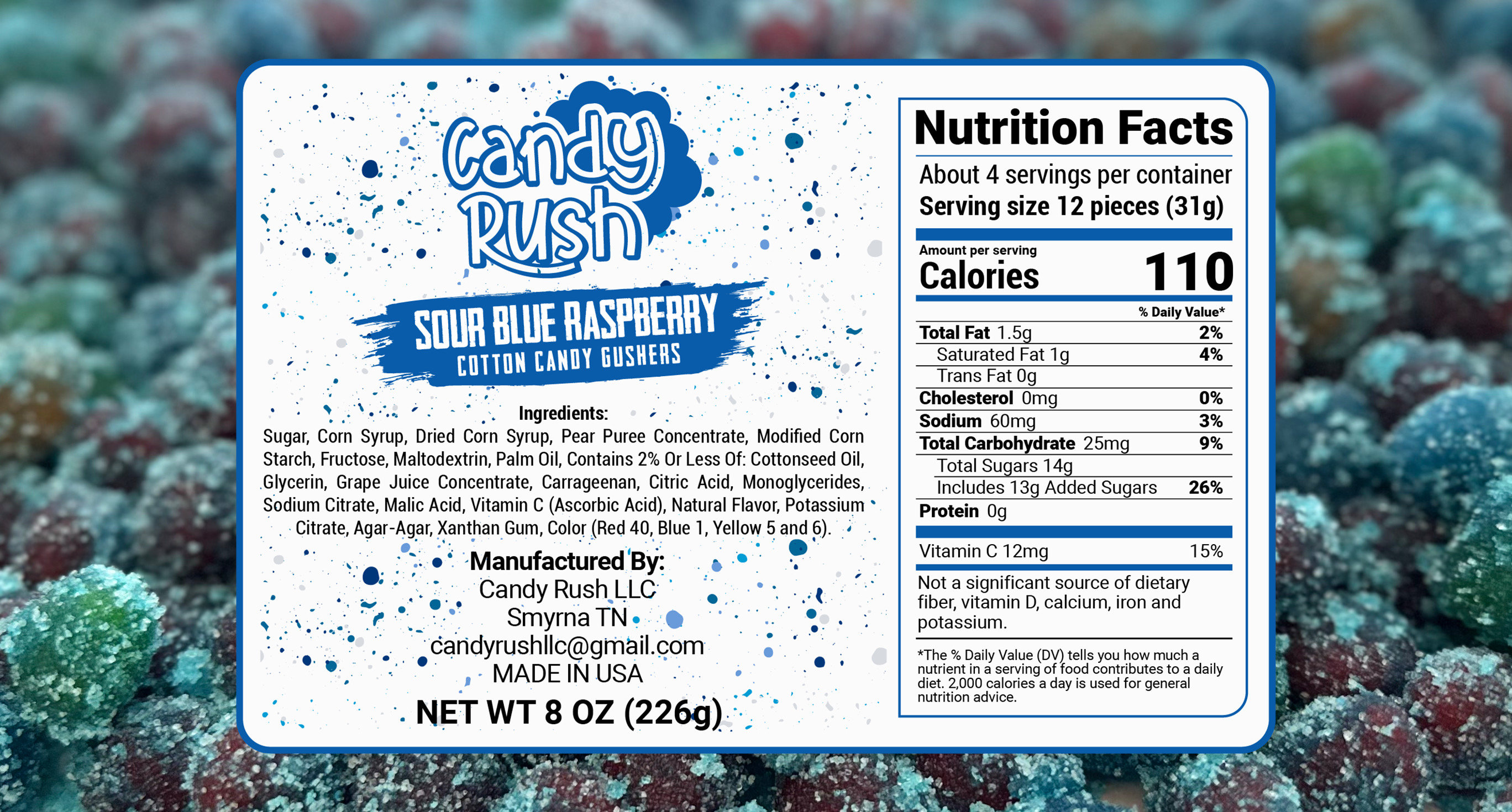 Sour Blue Razz Raspberry Cotton Candy Flavored Gushers Tiktok Viral Candy -  Etsy
