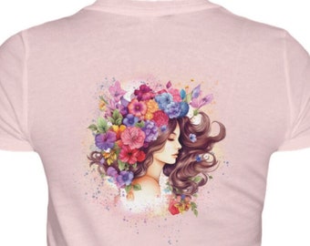 Flower Princess (back motif) - women's premium shirt