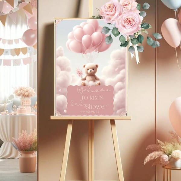 Baby shower welcoming Board, Welcome Board, Baby Shower, Teddy Bear Board, Willkommen Board Babyparty