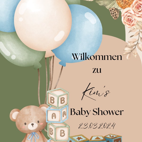 Willkommen Board Baby Shower. Welcoming Board baby shower