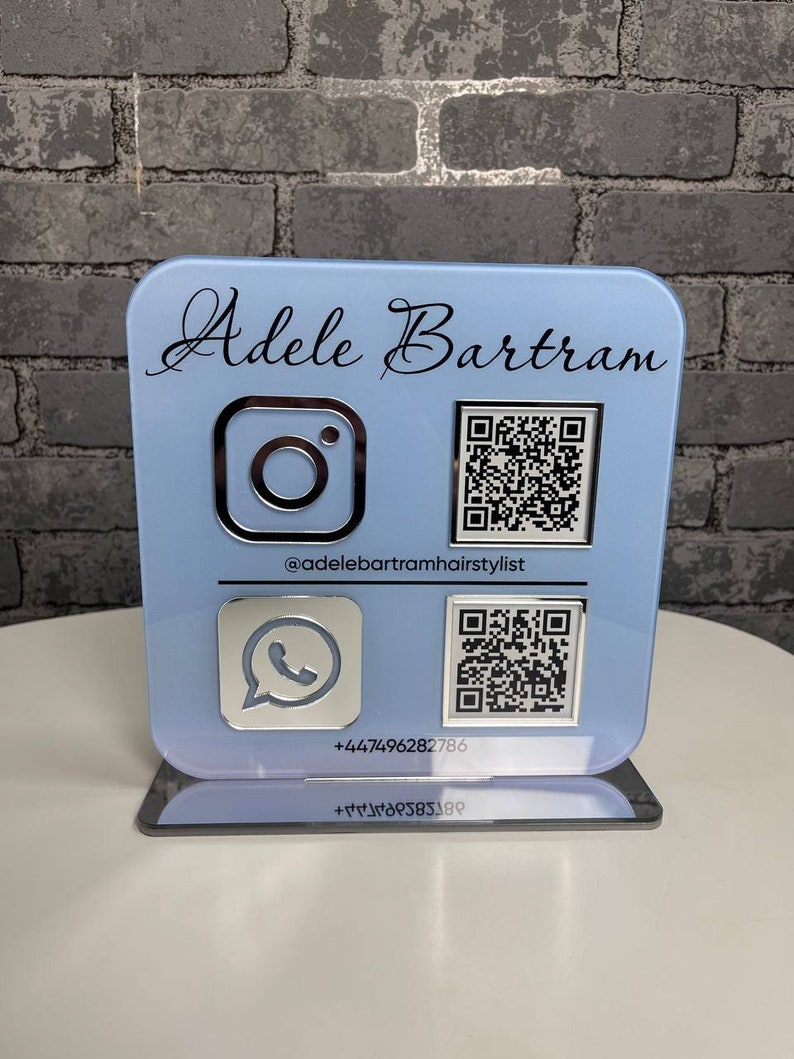 Multi QR Code Sign, Social Media QR Code, Business Socia, Media Sign ...
