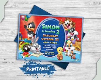 Baby tunes Invitation - Digital Printable invite - Birthday Party