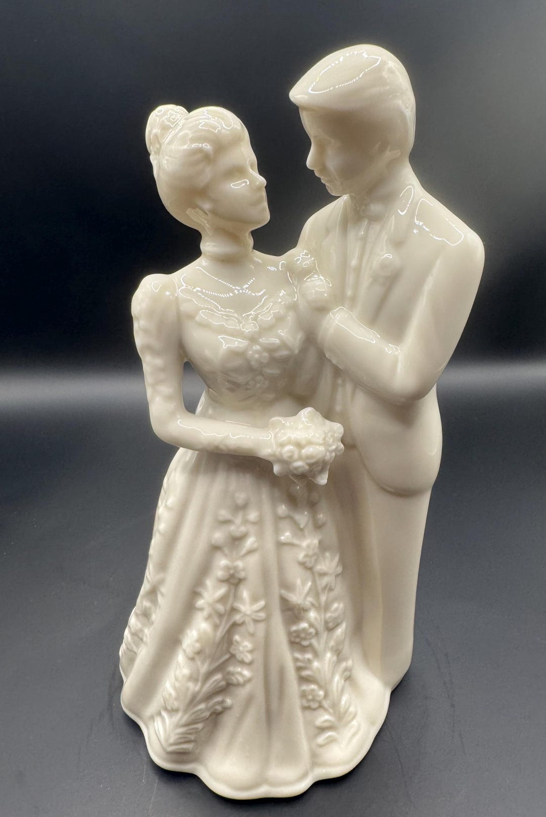 Set Couteau à Gâteau Et Serveur Lenox Wedding Promises - Porcelaine Et Inox - État Excellent