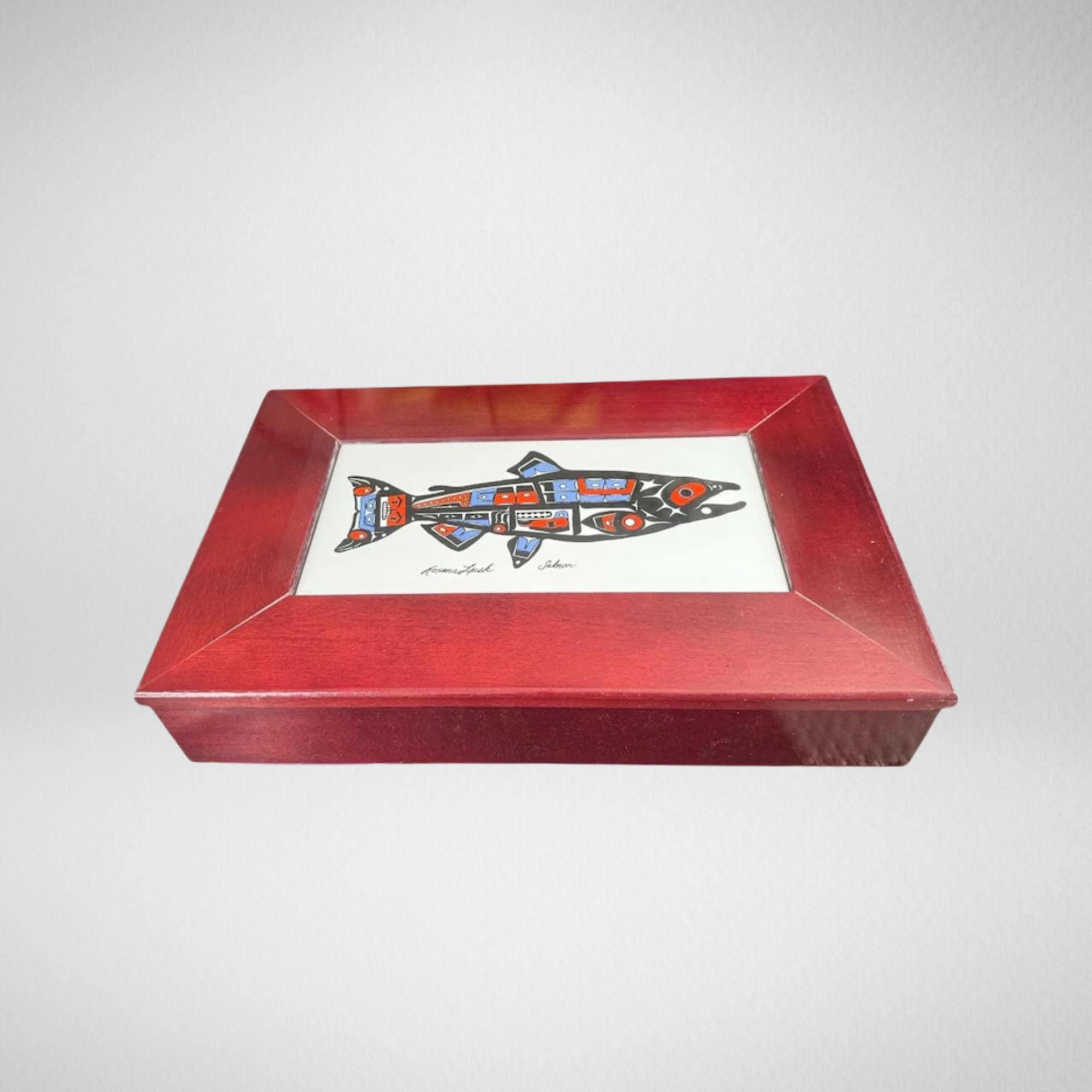Vintage Roxana Leask Native Artwork Salmon Trinket Box - Etsy
