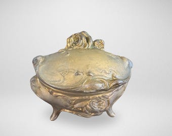 Antique W B Mfg Weidlich Bros Art Nouveau Jewelry Casket Trinket Coffin Box