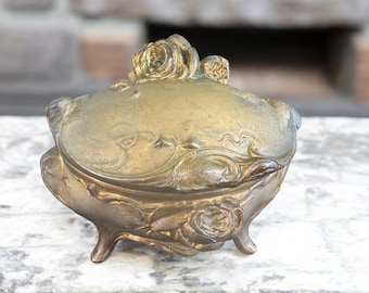 Antique W B Mfg Weidlich Bros Art Nouveau Jewelry Casket Trinket Coffin Box