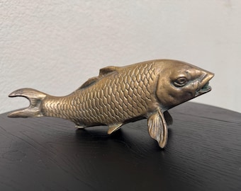 Vintage Brass Carp Koi Fish Solid Heavy Brass - Etsy