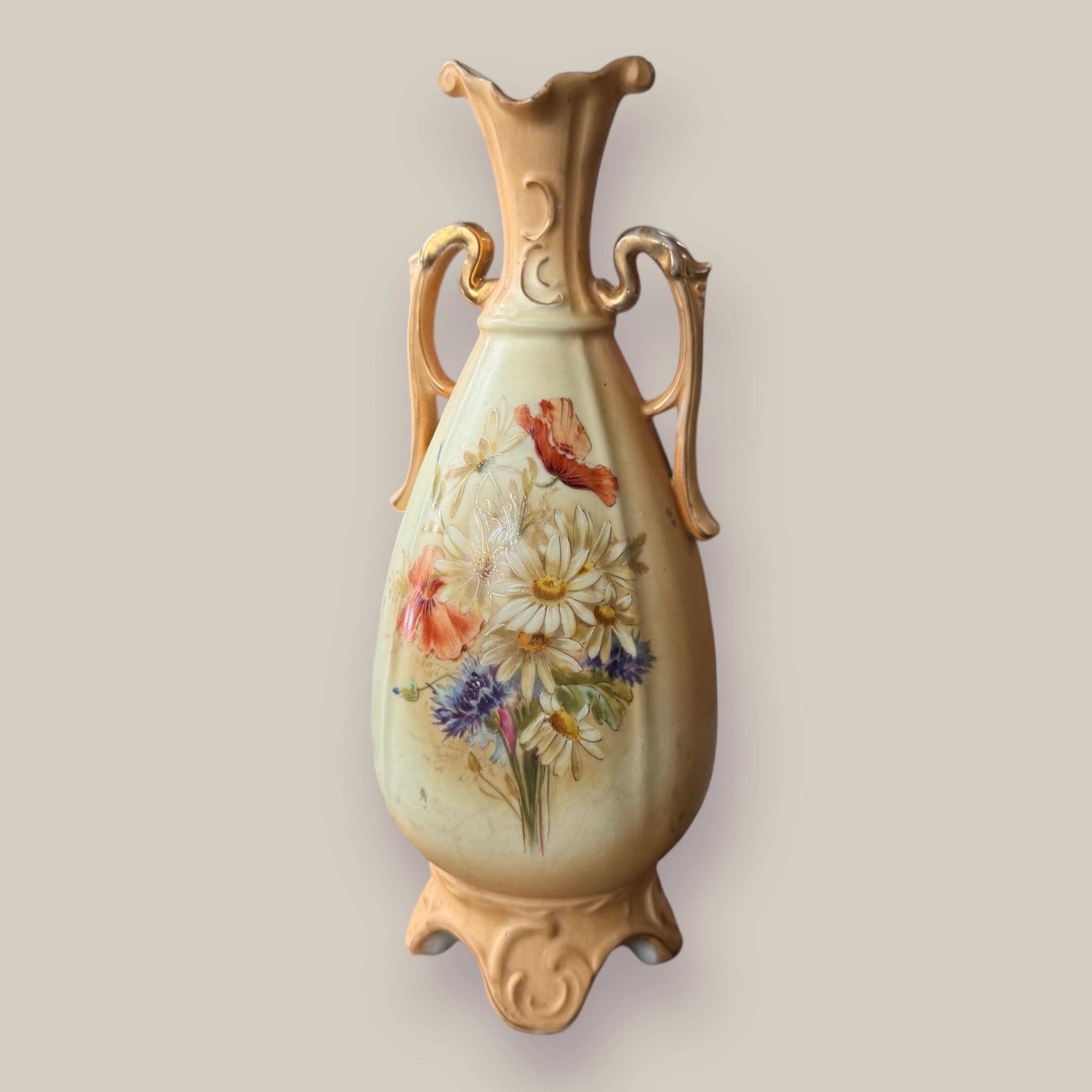 Antique Robert Hanke Art Nouveau Vase – 19th Century Austrian Porcelain