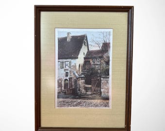 Georg Fritz Signed Silk Lithograph – Rothenburg Architectural Art, Mid-Century German Impressionism