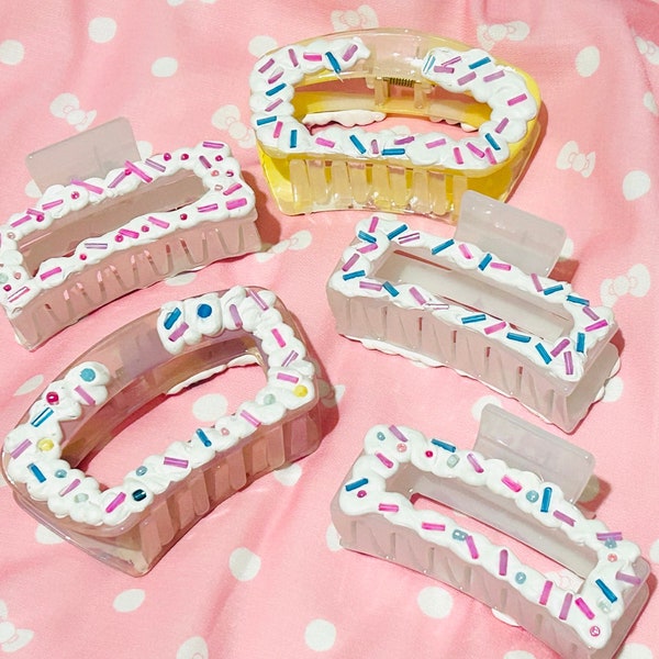 Frosted Clips Cake Hair Claw Sprinkles Fun Hair Accessories Fake Cake Gifts Birthday