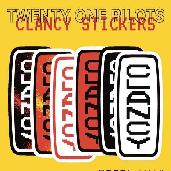 CLANCY Stickers | Twenty One Pilots | Glossy Vinyl Waterproof Sticker For Water Bottles, Laptops, Phone Case, Gifts