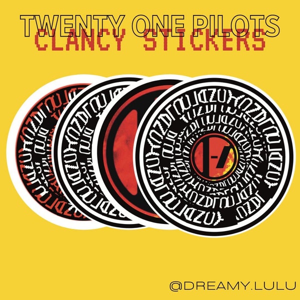 CLANCY Logo Stickers | Twenty One Pilots | Glossy Vinyl Waterproof Sticker For Water Bottles, Laptops, Phone Case, Gifts