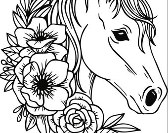 Floral Horse Lover SVG