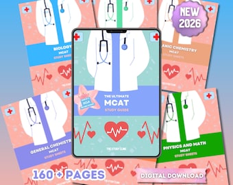 MCAT Study Guide 2026 | 164 Pages | Biology, Biochemistry, Organic Chemistry, General Chemistry + More | CARS | Digital Download