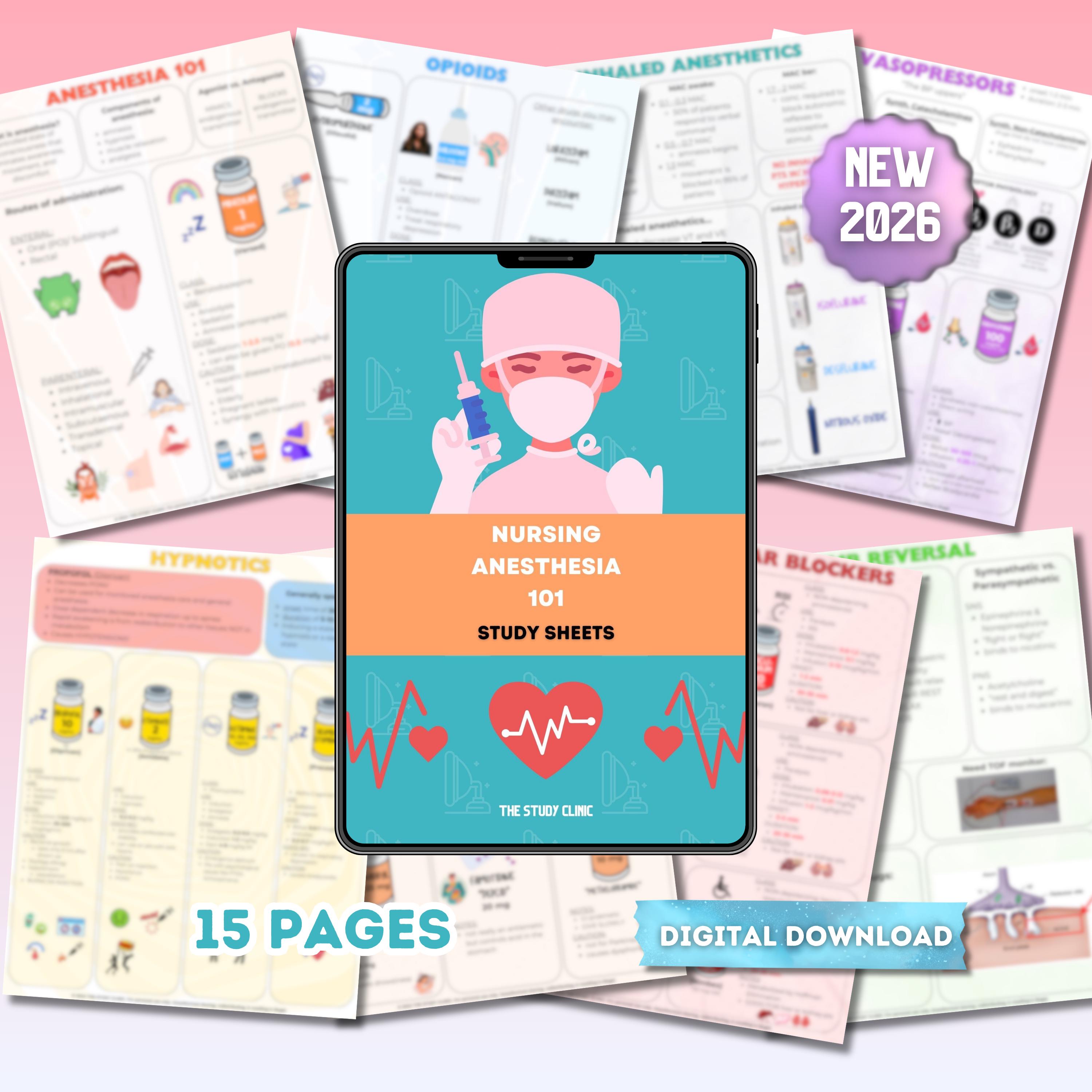 Nursing Anesthesia 101 | 15 Pages | Study Cheat Sheets - Etsy