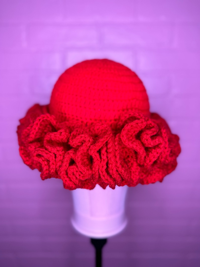 Hat Ruffles Red Extra Curly Ruffle Hat - Etsy