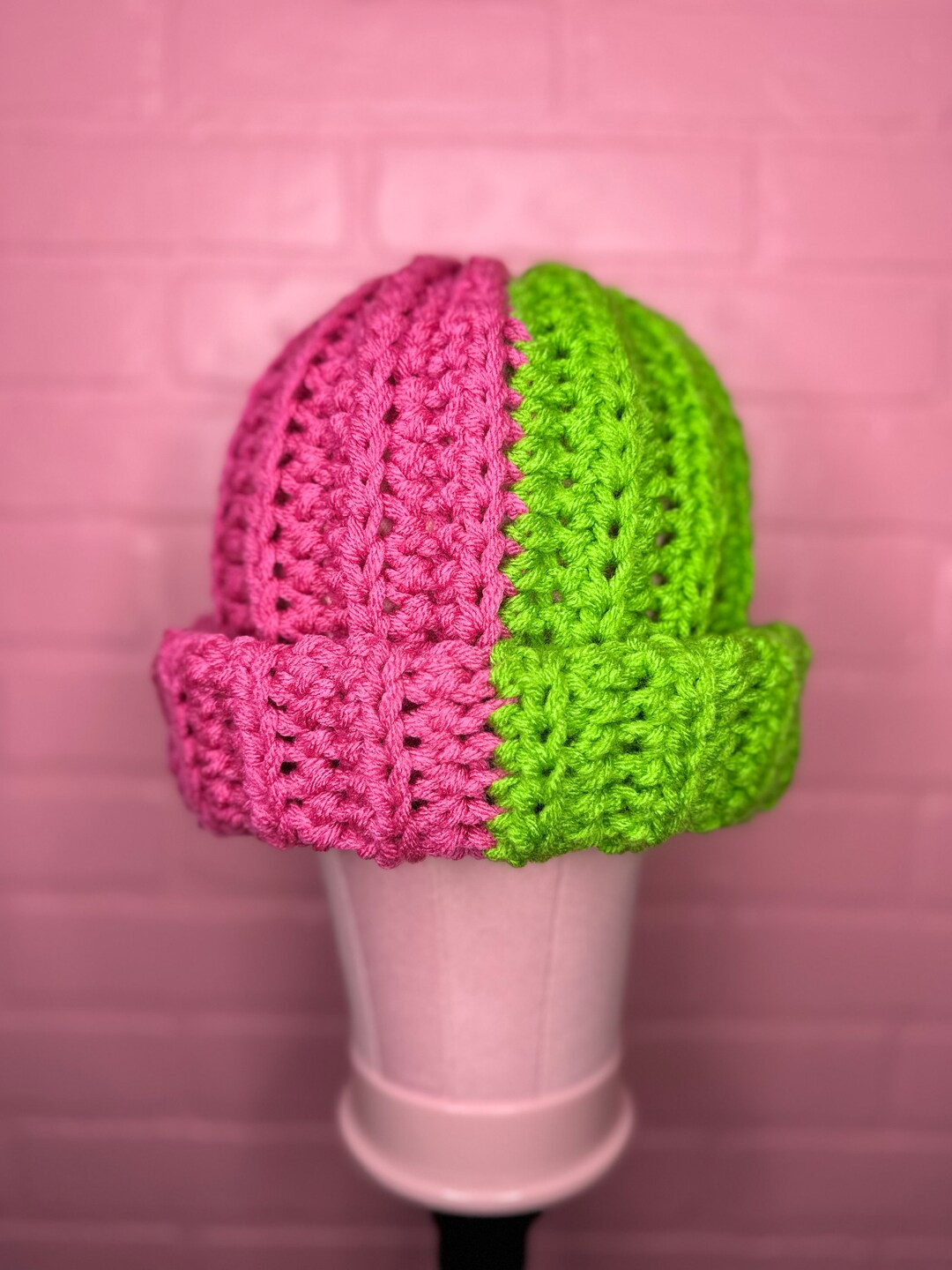 Half & Half Chunky Crochet Beanies Etsy