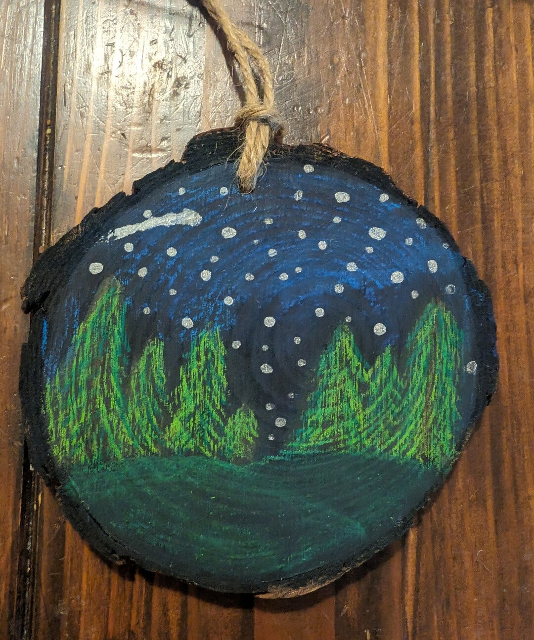 Watercolor Wood Slice Ornament - Etsy