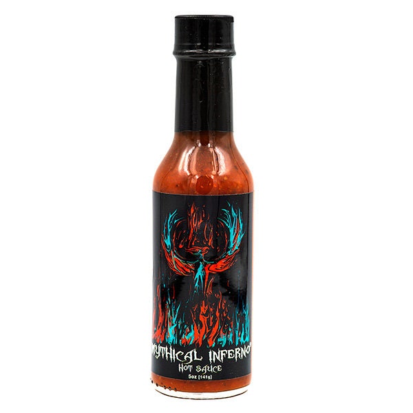 Mythical Inferno Original Red Habanero Hot Sauce handcrafted spicy gift artisan hot sauces most popular sauce bbq grilling gifts condiments