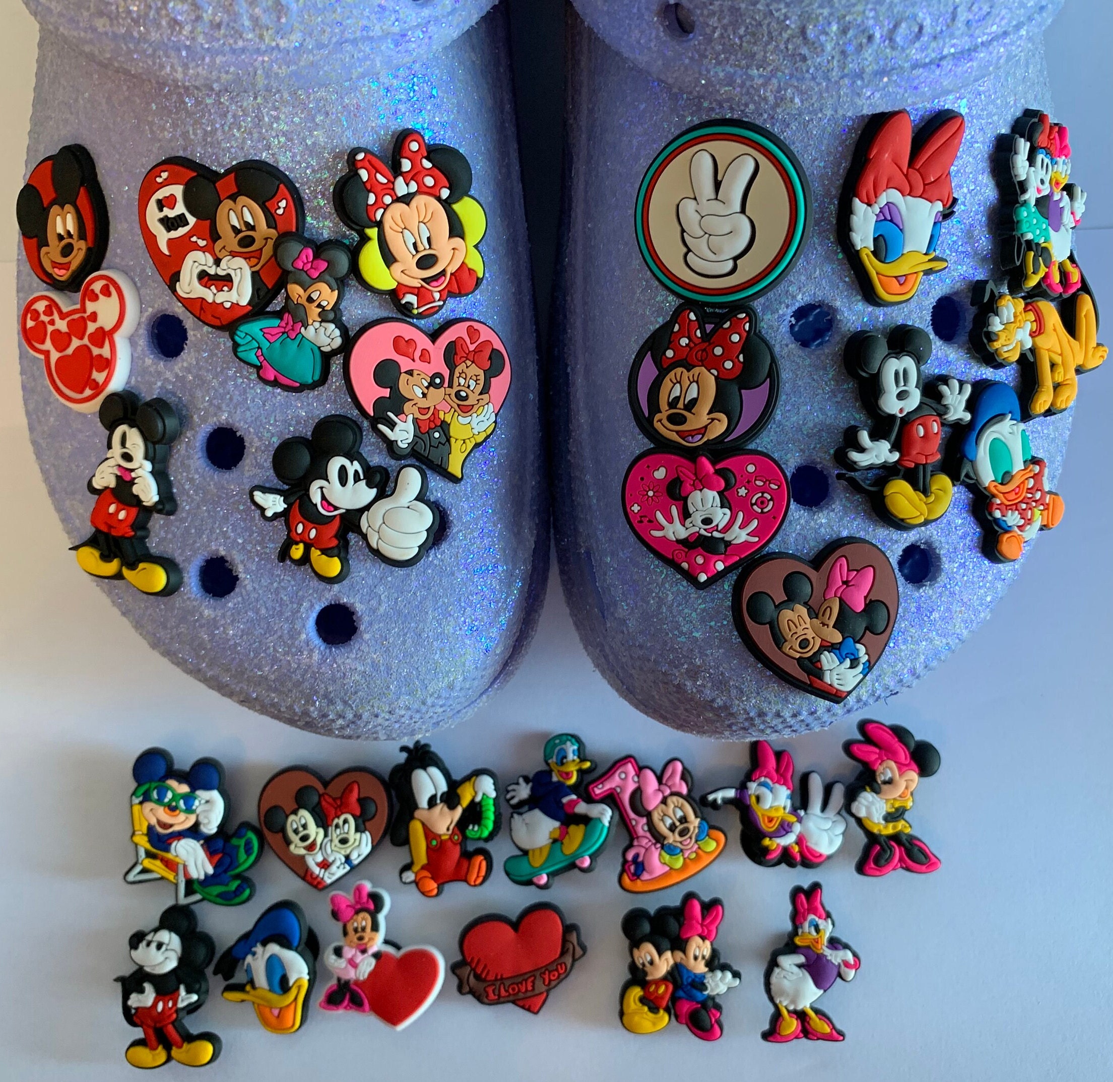 Disney Shoe Charms Minnie Mouse Shoe Charms Mickey Minnie Ears Ice Cream  Disneyworld Disneyland Shoe charms Fish Extender Gift FE gift