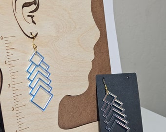 Iridescent geometric acrylic dangle earrings