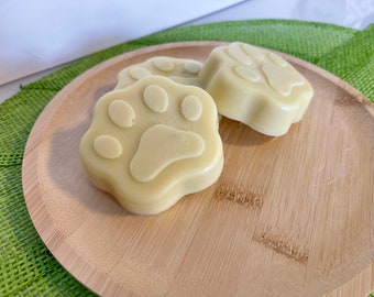 Organic paw shaped dog cat Handmade Lotion Bar Made with Essential Oils