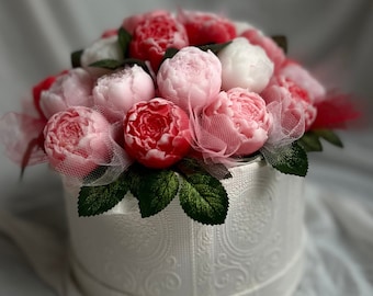 Bouquet Fleurs de Savon Parfumee fait main, Personnalisee, Cadeau Cadeau pour elle, Mariage, Anniverssaire, Plaisir d'offrir pour Paques