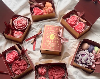Caja de jabón perfumada con forma de flor, jabón artesanal personalizado hecho a mano, regalo para mamá, decoración perfumada para el hogar, idea de regalo para el Día de la Madre.