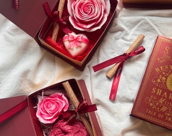 Caja de jabón perfumado con forma de flor, jabón artesanal personalizado, regalo para el Día de la Madre, decoración perfumada para el hogar, idea de regalo para San Valentín