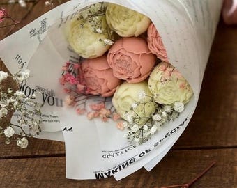 Ramo de flores de jabón perfumado personalizado, regalo para profesores, regalo de cumpleaños, jabón artesanal, ramo de regalo para el Día de la Madre