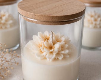 Personalized Scented Flower Candle, Teacher Gift, Birthday, Handmade Candle, Unique Gift, Mother's Day