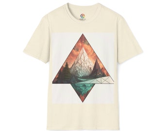 Mountain Balance Tee by TrendTribe - Mens Graphic T-Shirt for Serene Strength  Mountain Graphic  Serenity Symbol  Trendy Mens Tee