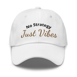 No Strategy Just Vibes | Formula One Team | Ferrari | Formula 1 | Embroided Unisex Dad Hat | Cap | Baseball Cap | Snap Back