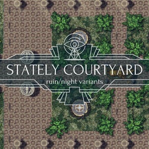 Statige binnenplaats: digitale strijdkaart, Pathfinder, D&D, Dungeons and Dragons, Roll20, Fantasy Grounds, Foundry, VTT, TTRPG