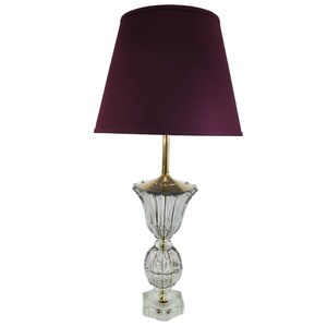 Vintage French Regency Crystal Art Glass Table Lamp