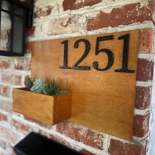 House Number Planter Etsy