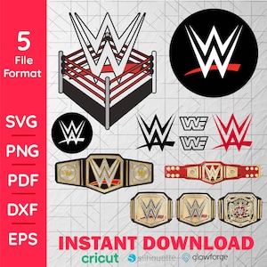 WWE Wrestle SVG PNG DXF_ Cricut, Silhouette, Cut Files