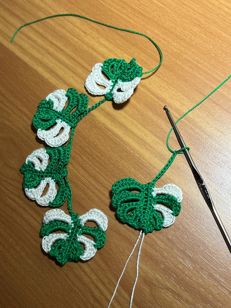 PATTERN: Micro-Crochet Monstera Variegata image 8
