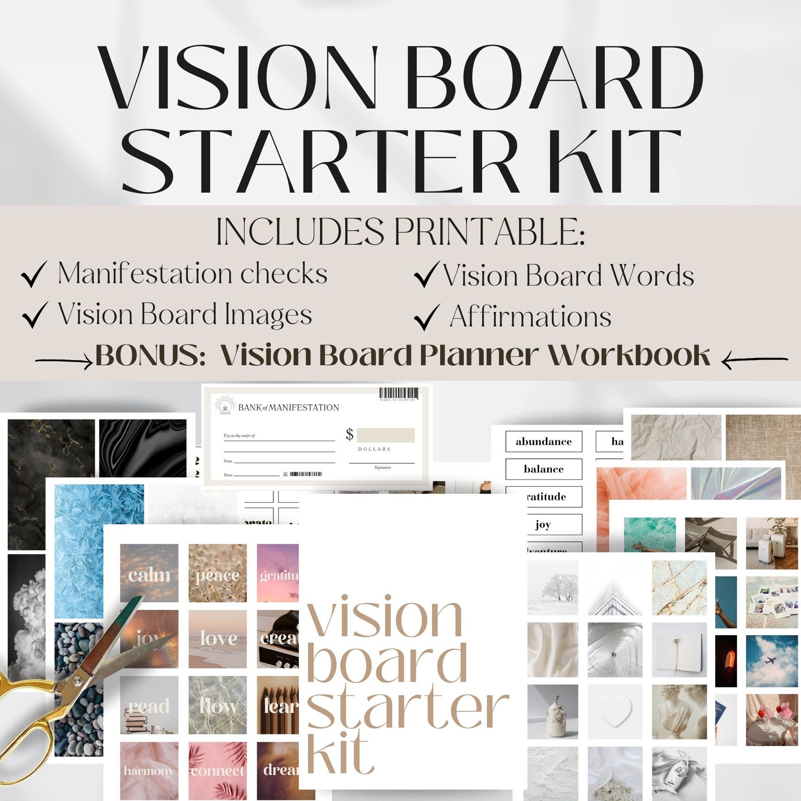 2024 Vision Board Vision Board Kit Vision Board Printables Vision Board ...