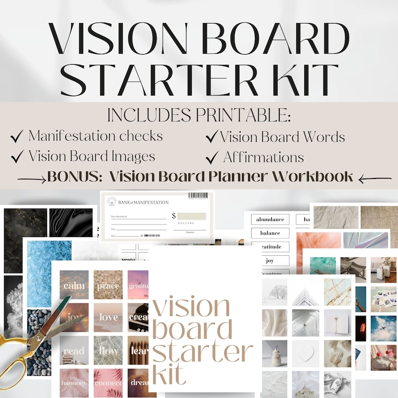 Vision Board Printables Vision Board Kit That Girl Planner Vision Board ...