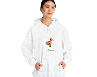 Sudadera unisex cómoda con capucha "Burro divertido a medias"